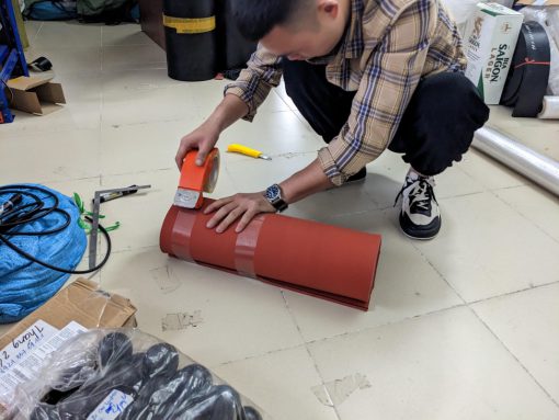 Tấm cao su xốp đỏ silicone dày 15 ly